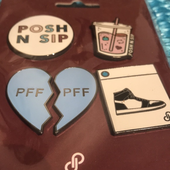 Poshmark Business Puns Set (4) Enamel Pins Your PoshFixing PFF Lo… - Picture 2 of 7